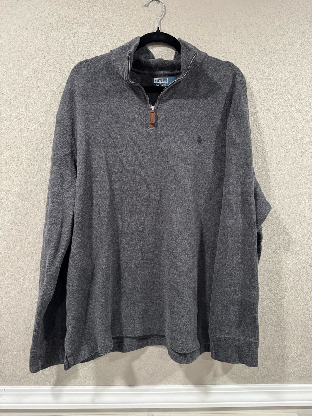 Polo by Ralph Lauren Men's Charcoal Quarter-Zip Pullover